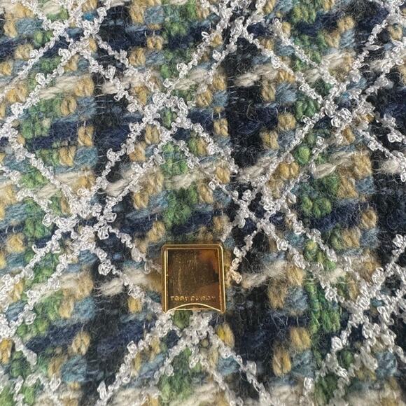 Tory Burch green multi soft fleming tweed convertible shoulder crossbody bag - Picture 6 of 8
